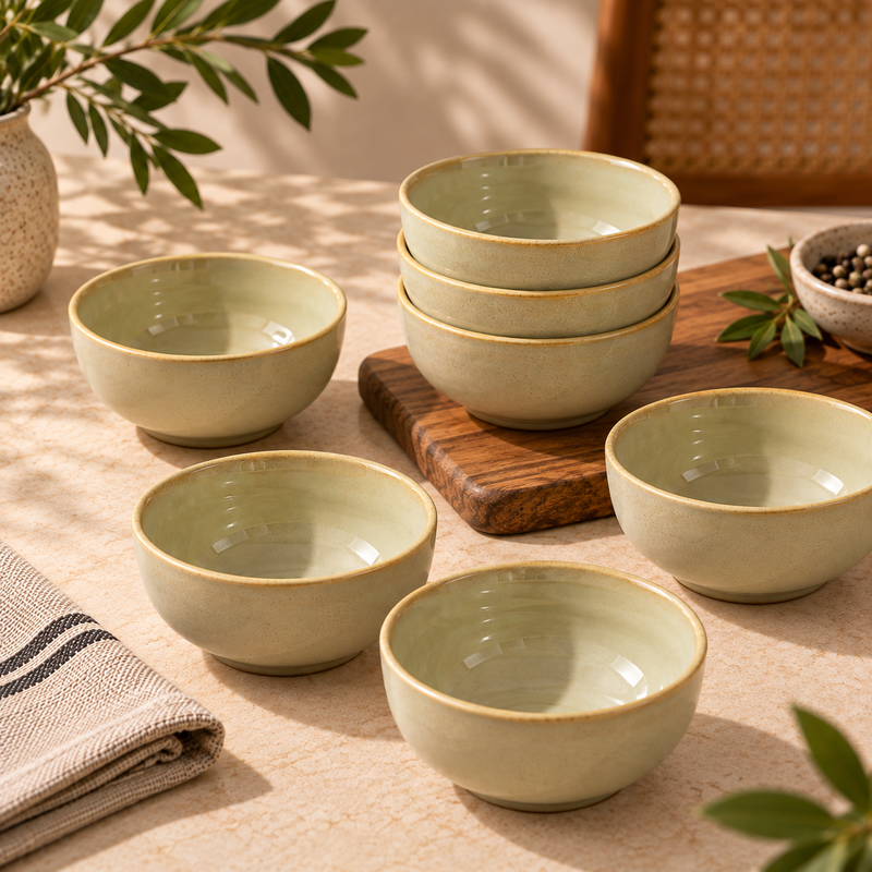 Echo Katori with warm ivory finish and subtle detailing by OZAY Living