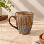 Caramel Ridge porcelain mug set of 2 with textured finish by Ozay Living