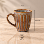 Caramel Ridge porcelain mug set of 2 with textured finish by Ozay Living