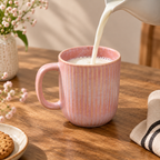 Cherry Blossom Mug Set of 2 in soft pink with textured finish