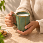 Harmony porcelain mug set of 2 with handcrafted finish by Ozay Living