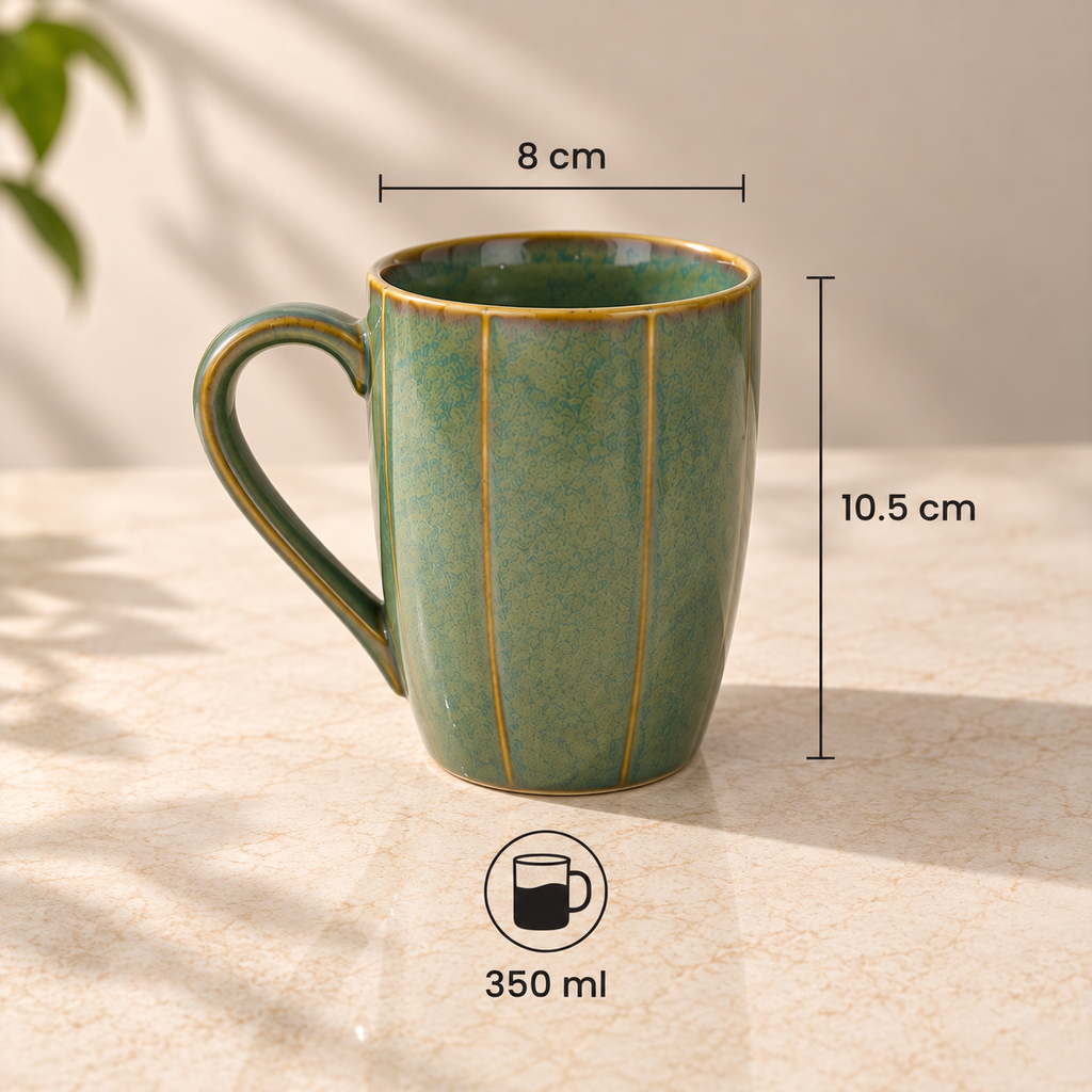 Harmony porcelain mug set of 2 with handcrafted finish by Ozay Living