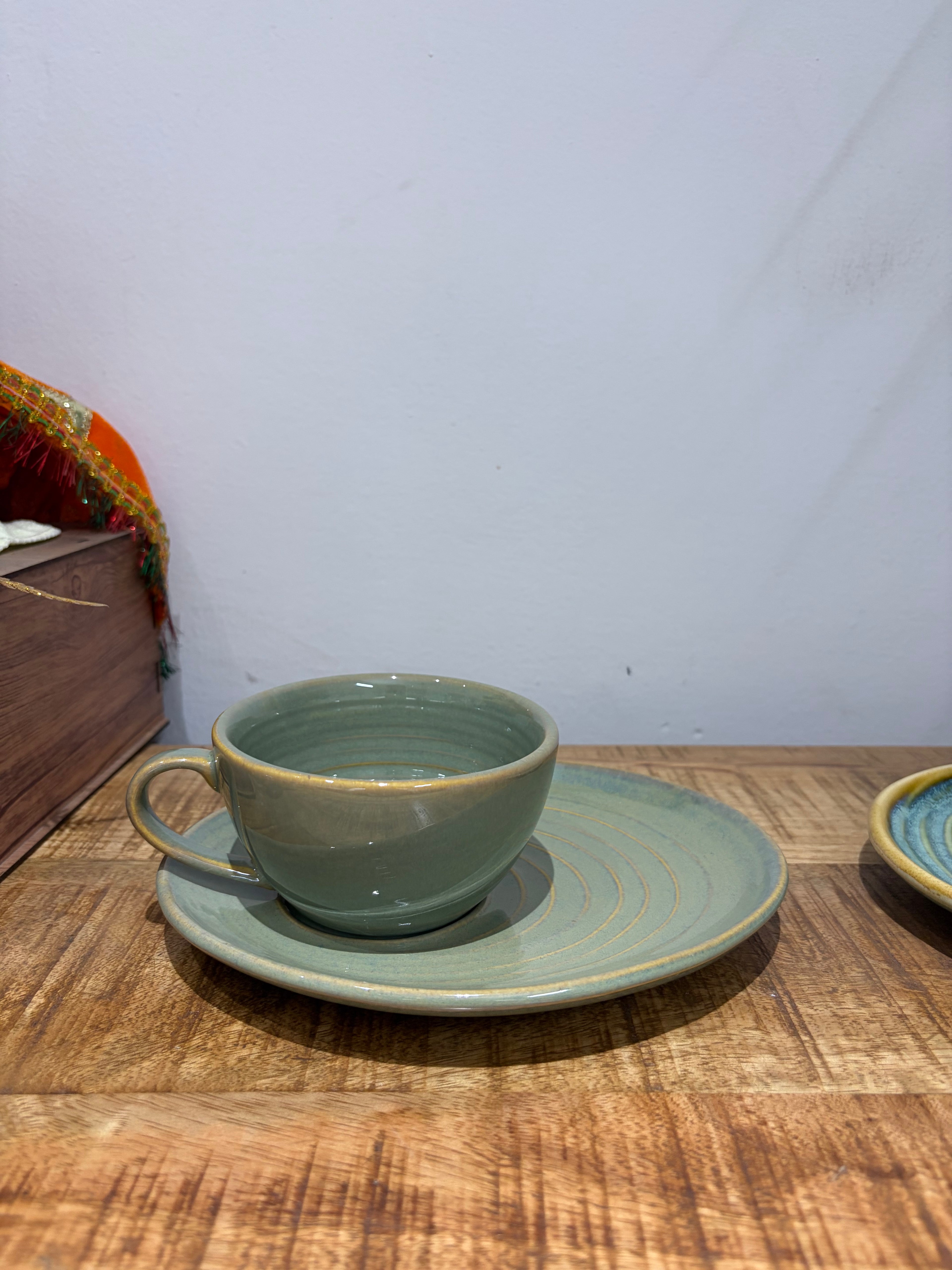 Olive Orbit Cup & Saucer