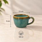 Lagoon Espresso Cup Set of 2 in premium porcelain with artisan-inspired blue glaze by Ozay Living
