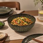 Pebble ceramic serving bowl with textured earthy finish by OZAY Living