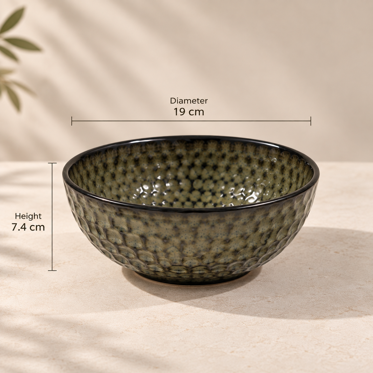 Pebble ceramic serving bowl with textured earthy finish by OZAY Living