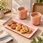Ritual ceramic cup set with two cups and serving platter by Ozay Living