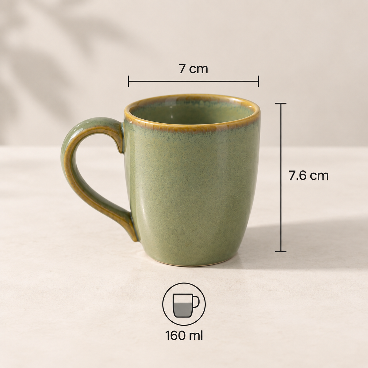 Sage Mist Cup Set of 2 in premium green porcelain for tea and coffee by Ozay Living