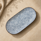 Sakura floral ceramic serving platter by OZAY Living