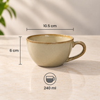 Sand Barista Cup Set of 2 ceramic coffee cups with a soft neutral finish