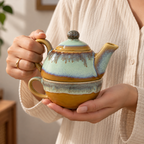 Solo Ritual ceramic tea set with teapot, cup and lid by Ozay Living