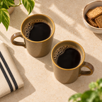 Alden ceramic mug with earthy glazed finish and rounded handle by OZAY Living