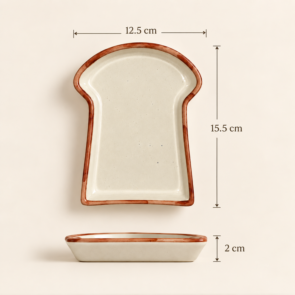 Ozay Living Ceramic Baker's Bread Plate Set of 2 for serving toast, sandwiches, pastries, cookies and everyday snacks.