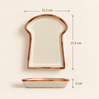 Ozay Living Ceramic Baker's Bread Plate Set of 2 for serving toast, sandwiches, pastries, cookies and everyday snacks.