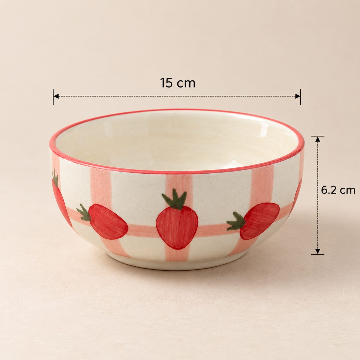 Berry Bliss ceramic bowl with strawberry design by Ozay Living