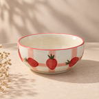Berry Bliss ceramic bowl with strawberry design by Ozay Living
