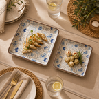 OZAY Living Blooming Buds serving platter set displayed with food for elegant serving