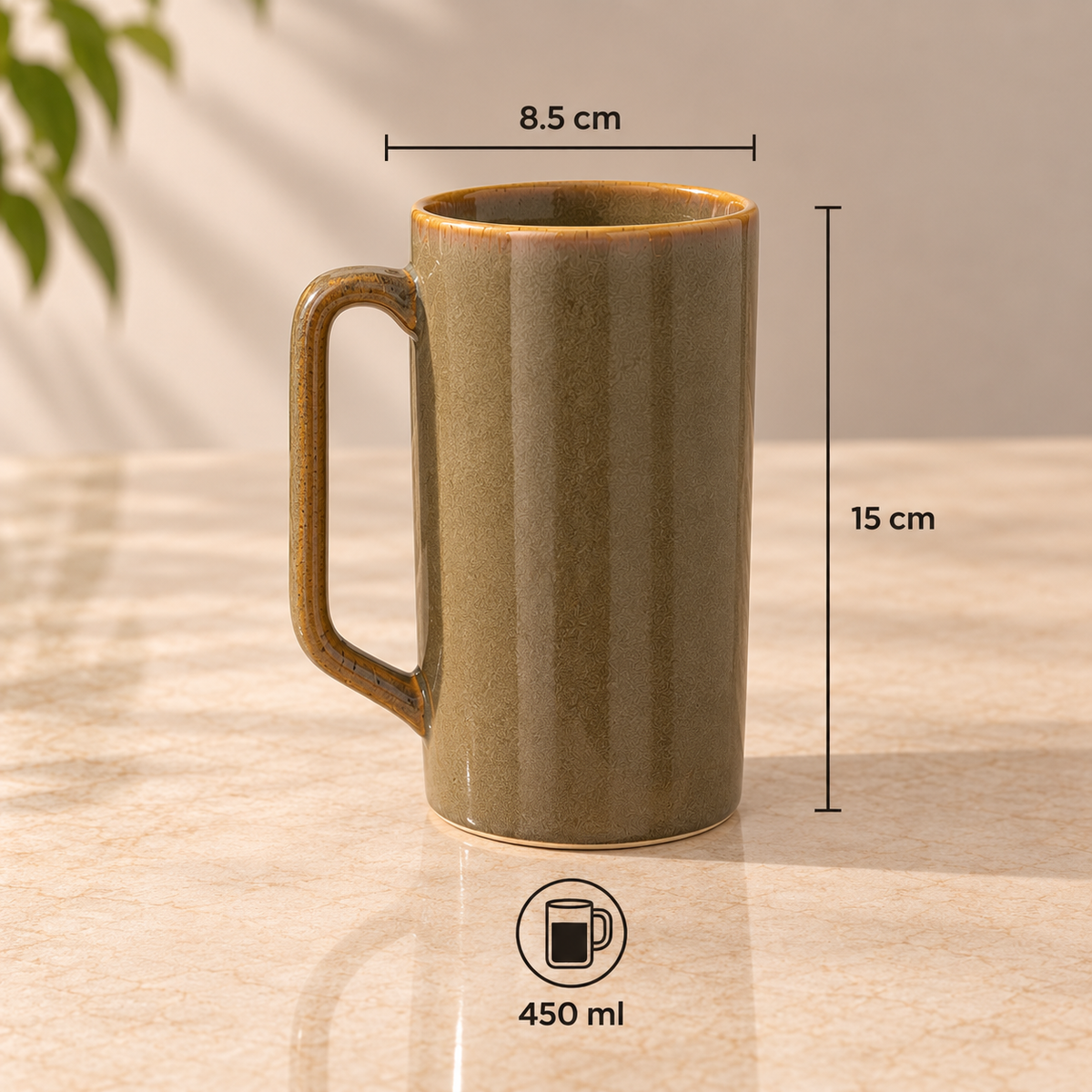 Dune Grande Mug Set of 2 by Ozay Living, large porcelain coffee mugs with a minimalist design