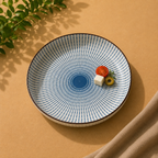OZAY Living Kyoto round serving platter styled for elegant table serving