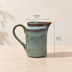 Luma ceramic serving jug with pouring spout and handle by OZAY Living
