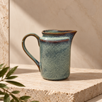 Luma ceramic serving jug with pouring spout and handle by OZAY Living