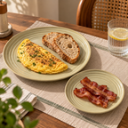 Porcelain Echo Dinner Plates by Ozay Living with minimalist concentric ring design for snacks, desserts and everyday dining.