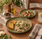  Porcelain Groove Plate  with a soft sage green glaze for snacks, desserts and everyday dining.
