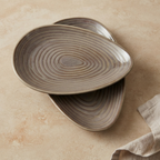 Terra ceramic serving platter with earthy rustic finish by OZAY Living
