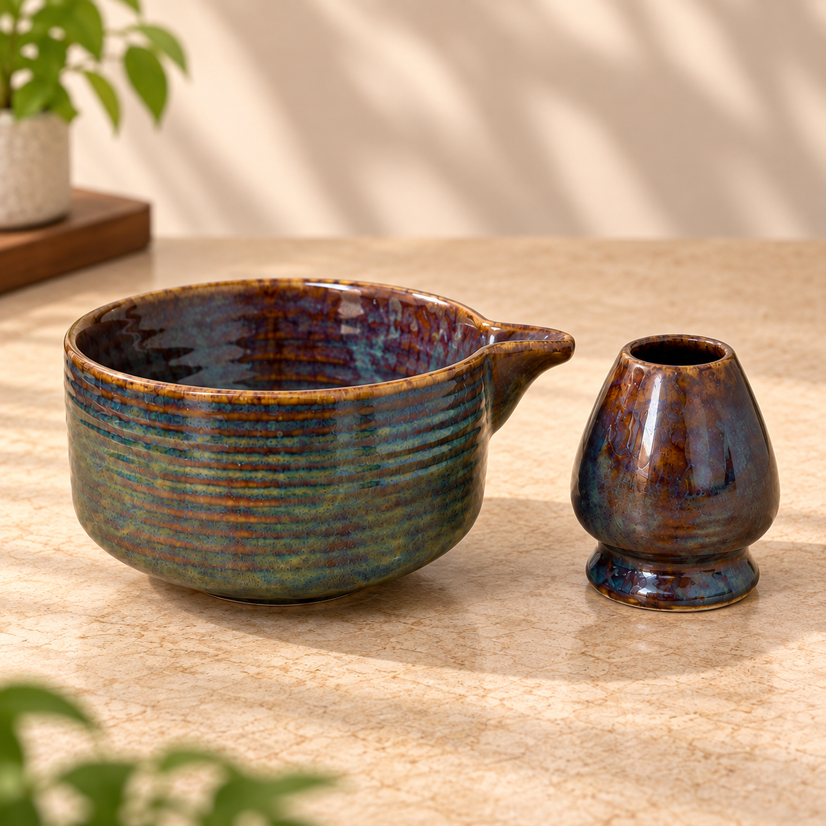Yori Matcha Bowl with Whisk Holder